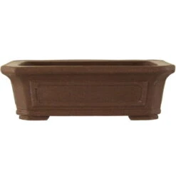 Bonsaischale 23x18x7.5cm Dunkelbraun Rechteckig Unglasiert