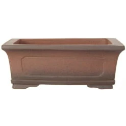Bonsaischale 26x20.5x9.5cm Antik-Braun Rechteckig Unglasiert