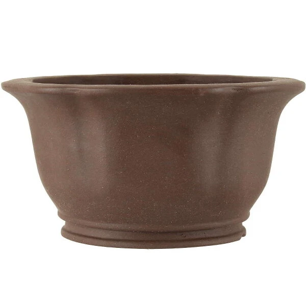 Bonsaischale 26x26x14cm Dunkelbraun Rund Unglasiert