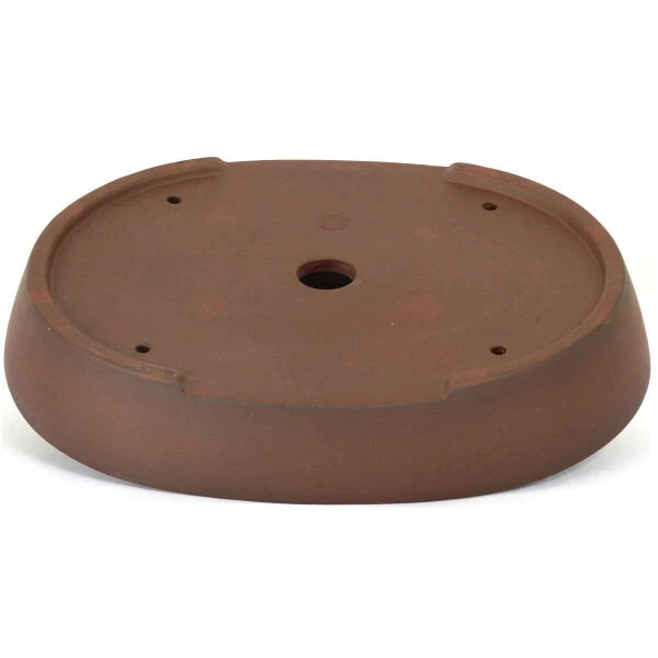 Bonsaischale 33x25.5x5.5cm Antik-Braun Oval Unglasiert – Bild 2
