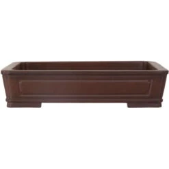 Bonsaischale 33.5x26.5x7cm Antik-Braun Rechteckig Unglasiert