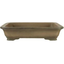 Bonsaischale 36x26.0x8cm Antik-Grau Rechteckig Unglasiert