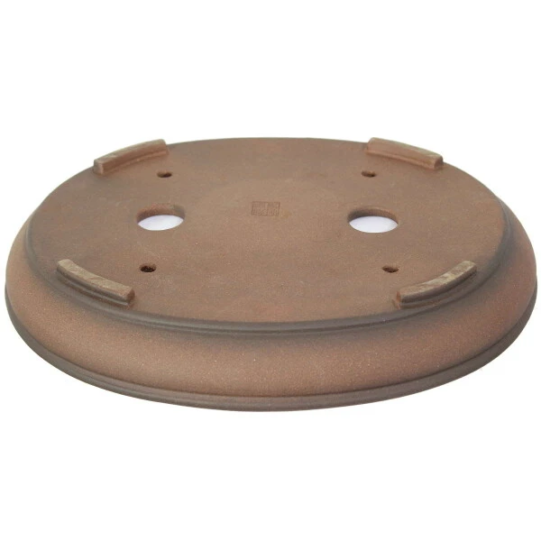 Bonsaischale 36.5x30x5.5cm Antik-Braun Oval Unglasiert – Bild 2