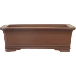 Bonsaischale 42x30x13.5cm Antik-Braun Rechteckig Unglasiert