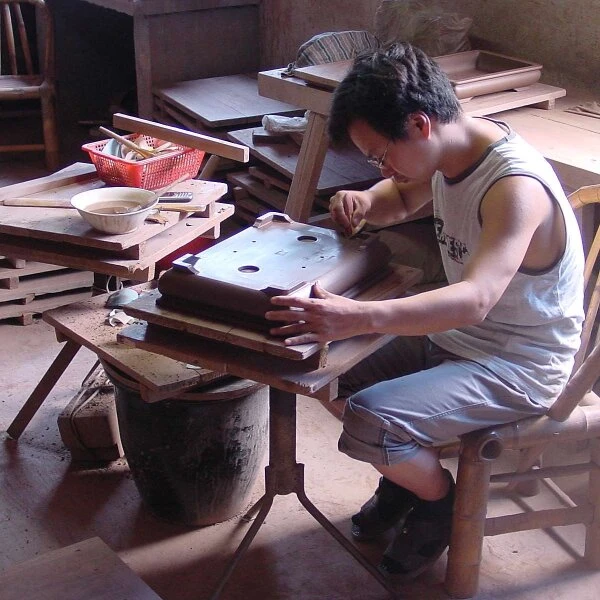 Bonsaischale 45x45x16.5cm Antik-Braun Rund Unglasiert – Bild 4