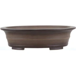 Bonsaischale 46x36.5x12cm Antik-Grau Oval Unglasiert