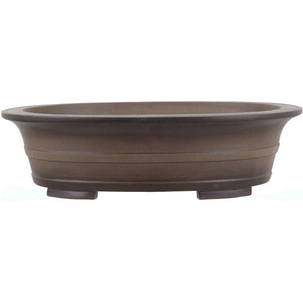 Bonsaischale 46x36.5x12cm Antik-Grau Oval Unglasiert