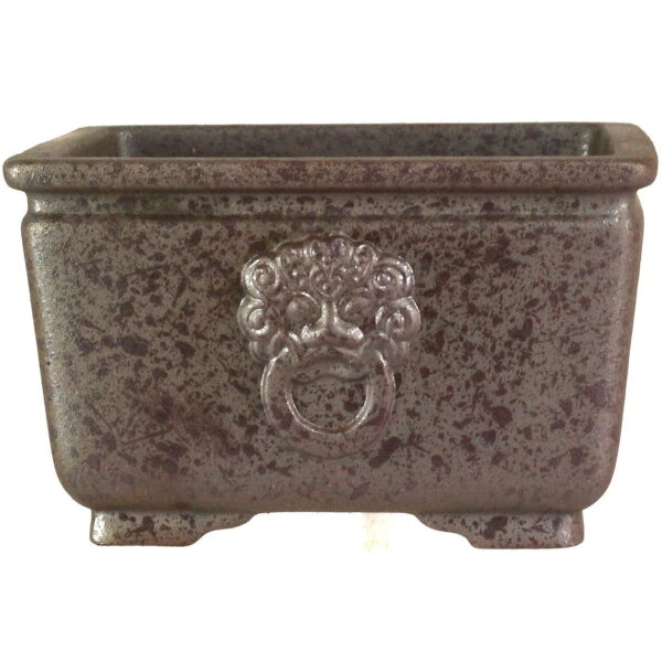 Bonsaischale 15x15x9cm Dunkelbraun Quadratisch Unglasiert