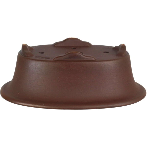 Bonsaischale 16x12x5.5cm Dunkelbraun Oval Unglasiert – Bild 2