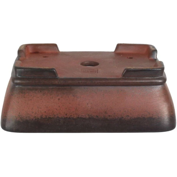 Bonsaischale 16.5x13x5.5cm Antik-Rotbraun Rechteckig Unglasiert – Bild 2