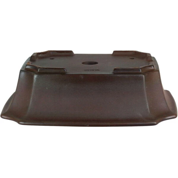 Bonsaischale 20.5x16.5x6cm Dunkelbraun Rechteckig Unglasiert – Bild 2