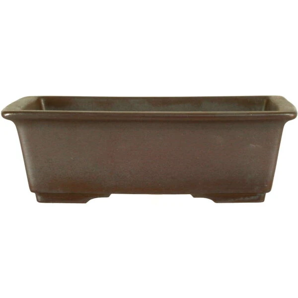 Bonsaischale 21x17x6.5cm Dunkelbraun Rechteckig Unglasiert