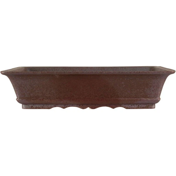 Bonsaischale 37.5x27x8.5cm Dunkelbraun Rechteckig Unglasiert