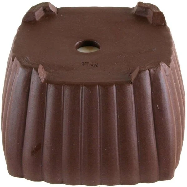 Bonsaischale 8.8x8.8x5.5cm Handarbeit Braun Quadratisch Unglasiert – Bild 2