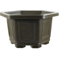 Bonsaischale 27.8x27.8x17.3cm Dunkelbraun Sechseckig Kunststoff